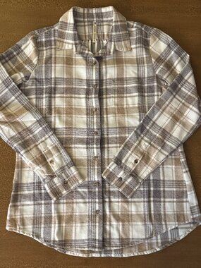 Kuhl Button Shirt - Brown White Plaid Size Small